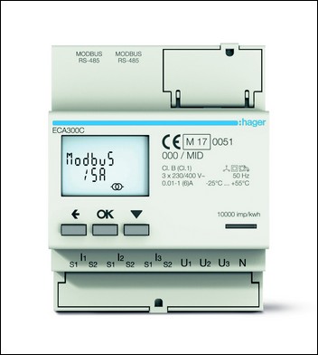 Obr. 1. Elektroměr ECA300C Hager