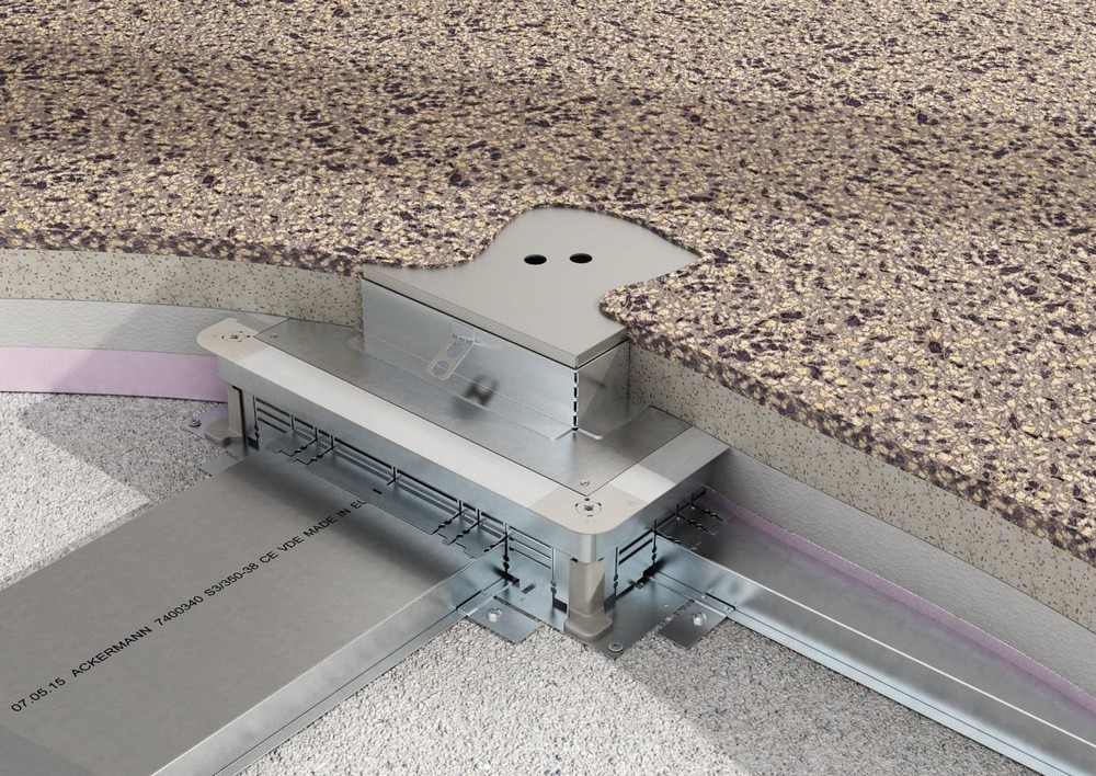 Obr. 2. Podlahový přístrojový vývod ve struktuře dvouvrstvého betonového potěru
