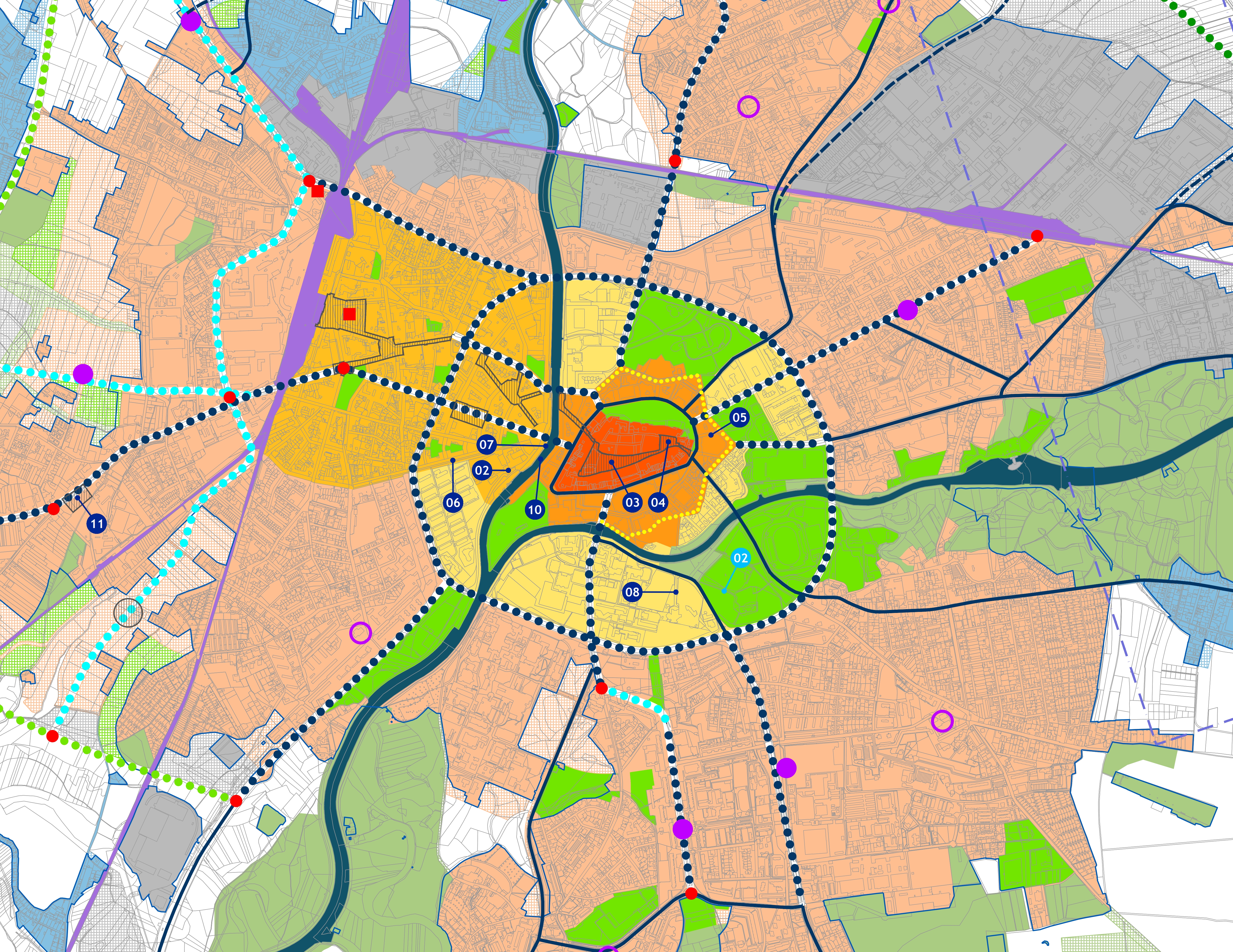 Obr. 1. Generel – výřez výkresu urbanisticko-architektonické koncepce