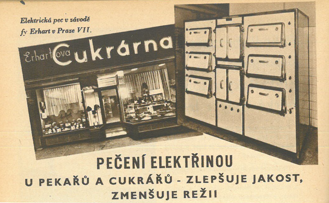 Technika v domácnosti (65) Elektrické cukrárny Erhartova cukrárna