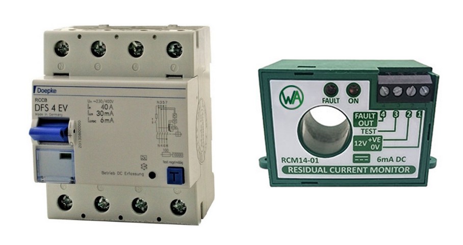 Obr. 1. RCD-PD (chránič typu EV) a RCD-MD (monitor DC proudu 6 mA)