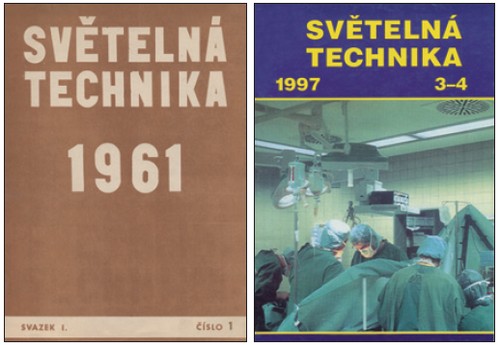 Titulní stránky časopisu Světelná technika – první (1/1961) a poslední číslo (3-4/1997)