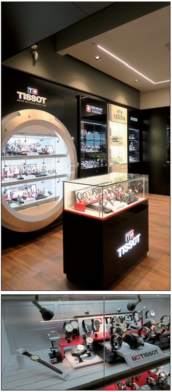 Osvětlení prodejny švýcarských hodinek a diamantů TAMUZ
