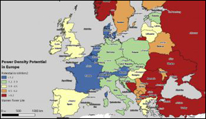 Onshore windfarms in Europe