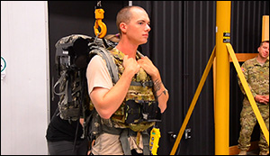 American soldiers testing new exoskeletons