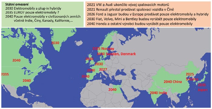 Obr. 6. Mapa předpokládaného omezení spalovacích vozidel i bez zavedení emisní normy EURO7. Zdroj: ASEP.cz