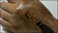 Ultrathin organic material enhances e-skin display