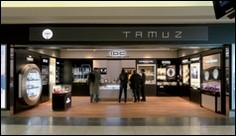 Osvětlení prodejny švýcarských hodinek a diamantů TAMUZ, Letiště Praha-Ruzyně