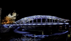 Osvětlení mostu Miloše Sýkory v Ostravě