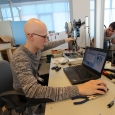Senior research scientist Fedor Antonov (right) and Mikhail Golubev, a design engineer, are part of a team of researchers at the Skoltech Center for Advanced Structures, Processes and Engineered Materials (ASPEM) which 3D printed a stiff and resilient com