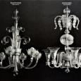 Obr. 6. Hutně tvarované lustry zdobené pískováním a broušením, 30. léta 20. století (sbírka Muzea skla a bižuterie v Jablonci nad Nisou)