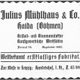 Obr. 12. Inzerát firmy z roku 1903 se znakem císařského orla